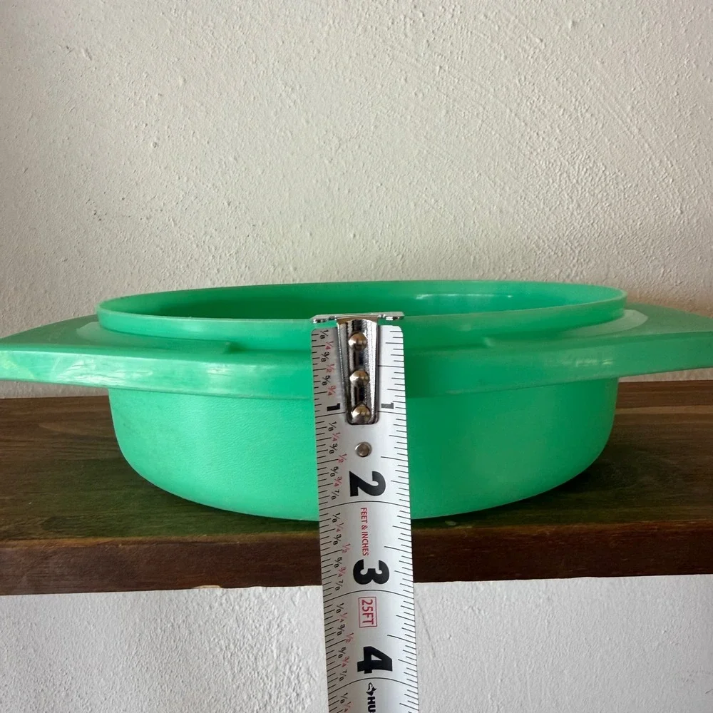 Vintage Tupperware Jadeite Green Serving Bowl Handles 786-7 Made in USA